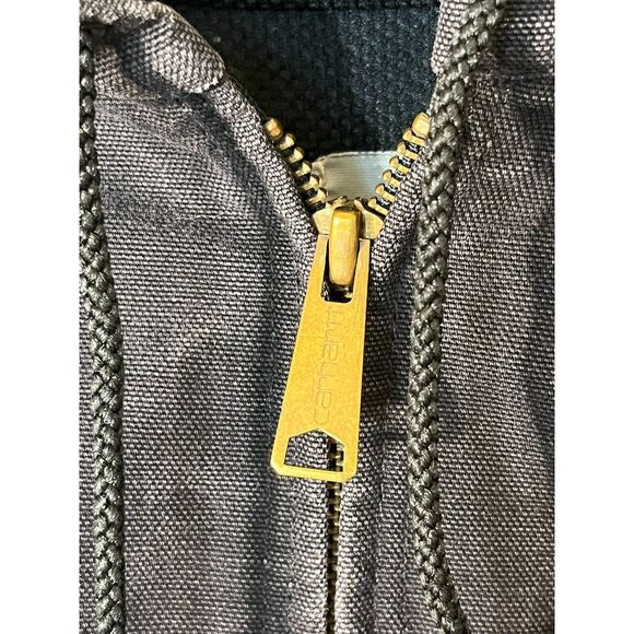 Carhartt Black Utility Jacket Mens XXL Tall Canvas Lined Heavy Duty Clean - Picture 7 of 10